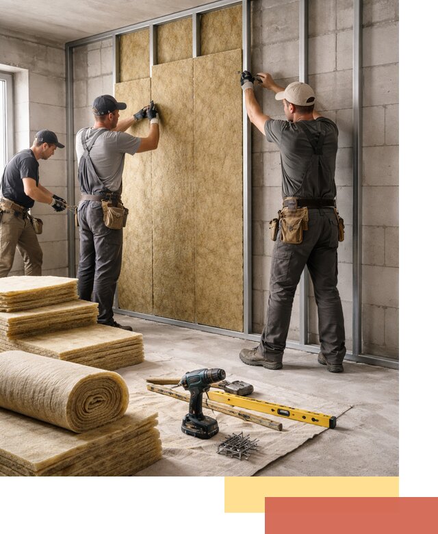 Шумоизоляция перегородок из блоков в Югорске — монтаж и защита шумоизоляцией