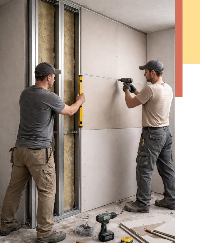 Монтаж двухслойной перегородки из гипсокартона в Югорске от 1481 руб. | ОТДЕЛОЧНИК-Югр