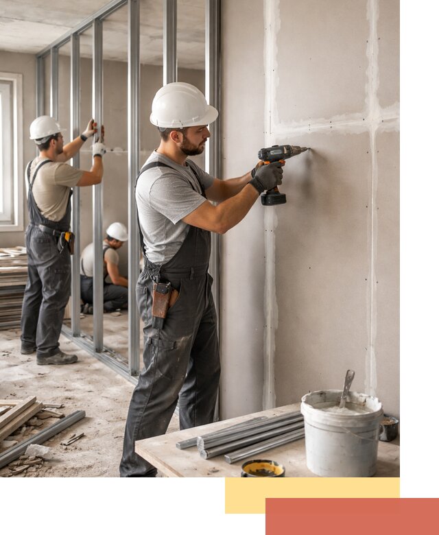 Перегородки из огнестойкого гипсокартона в Югорске под ключ