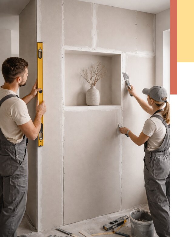 Перегородка из гипсокартона с нишей в Югорске от 3319 руб. под ключ | ОТДЕЛОЧНИК-Югр