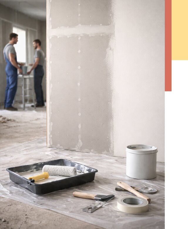 Покраска перегородок из гипсокартона в Югорске от 4595 руб. под ключ | ОТДЕЛОЧНИК-Югр