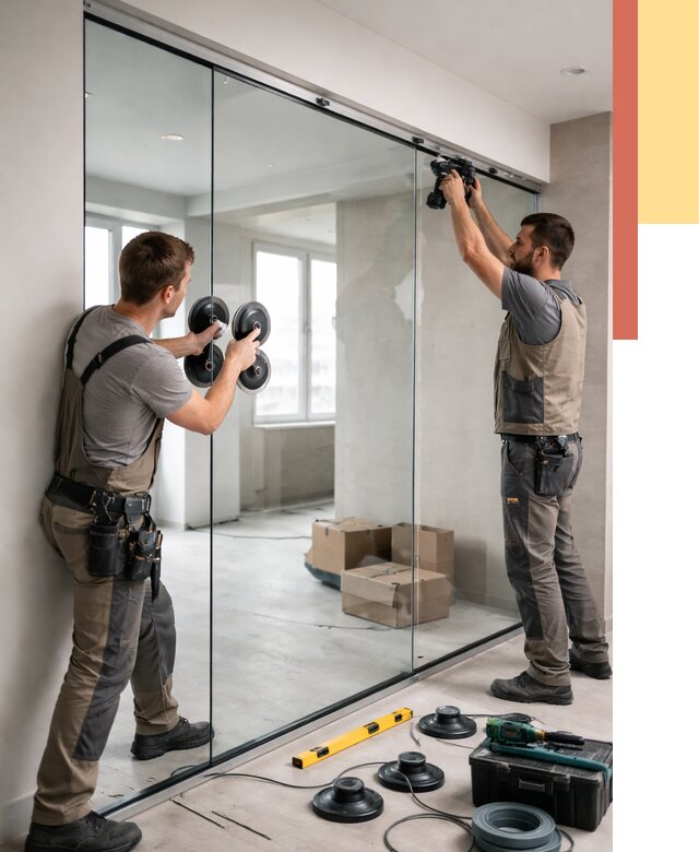 Монтаж стеклянных перегородок в Югорске от 6637 руб. | ОТДЕЛОЧНИК-Югр