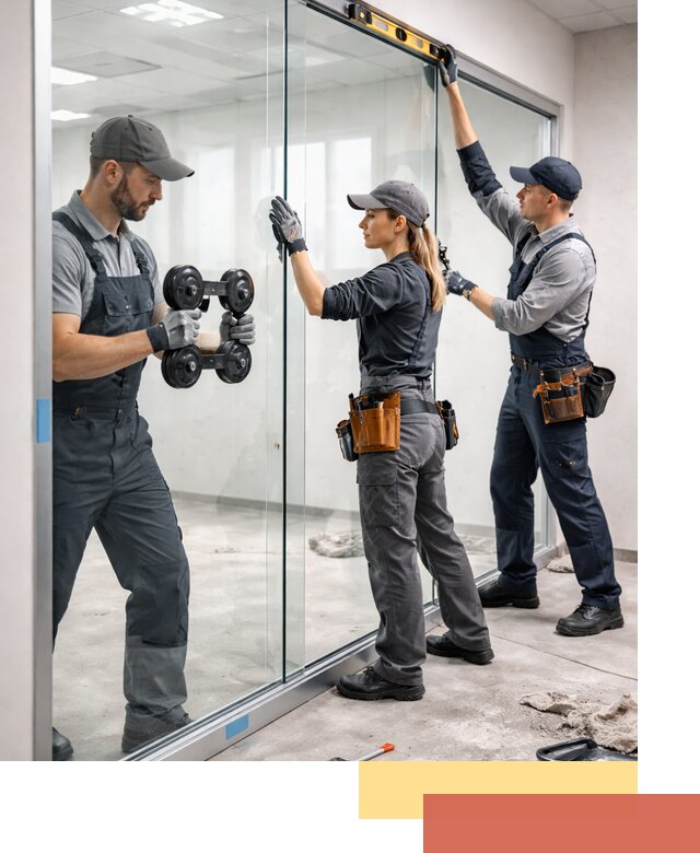 Профессиональный монтаж стеклянных перегородок в Югорске