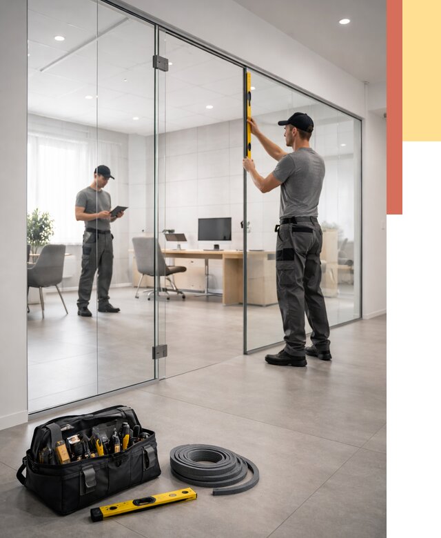 Цельностеклянные перегородки под ключ в Югорске от 9700 руб. — монтаж и цены | ОТДЕЛОЧНИК-Югр