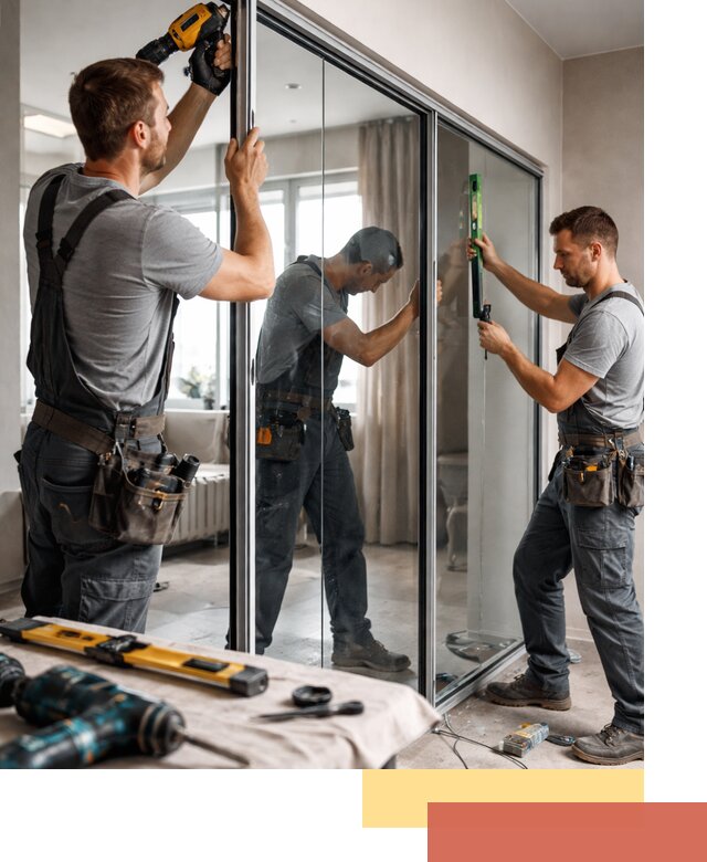 Каркасные стеклянные перегородки под ключ в Югорске