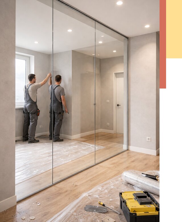 Безрамные стеклянные перегородки в Югорске — монтаж от 9700 руб. | ОТДЕЛОЧНИК-Югр