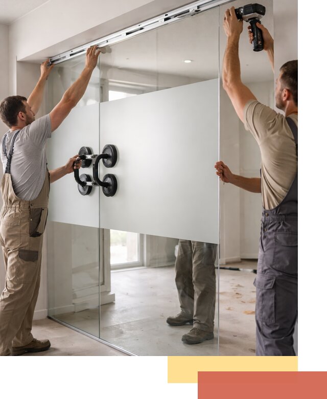 Матовые стеклянные перегородки под ключ в Югорске