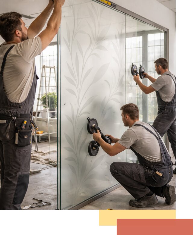 Стеклянные перегородки с рисунком на заказ в Югорске