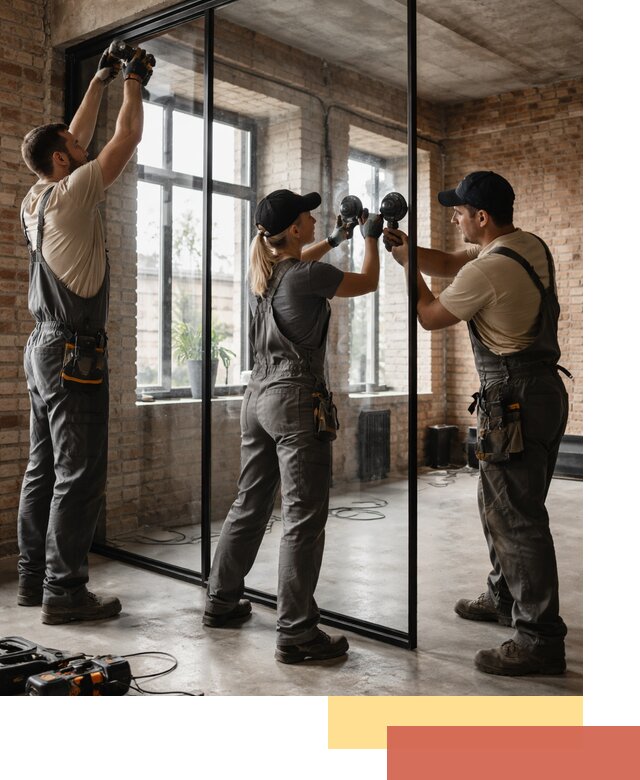 Стеклянные перегородки лофт — изготовление и монтаж в Югорске