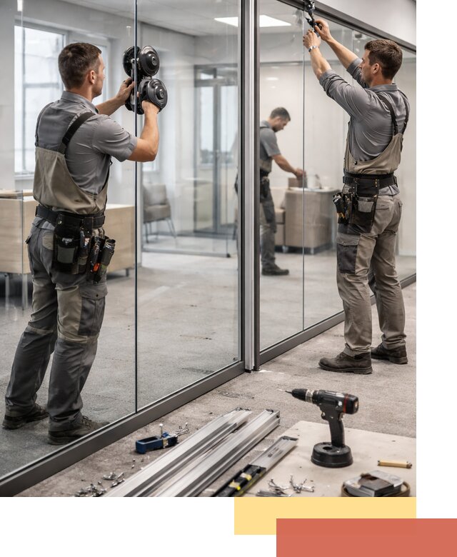 Стеклянные офисные перегородки под ключ в Югорске