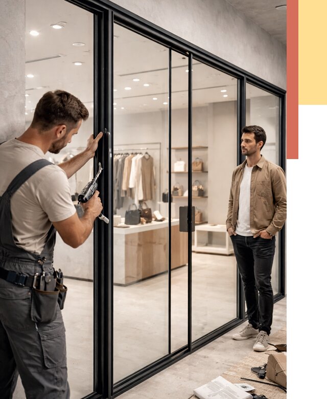 Стеклянные перегородки для магазинов в Югорске от 8373 руб. под ключ | ОТДЕЛОЧНИК-Югр