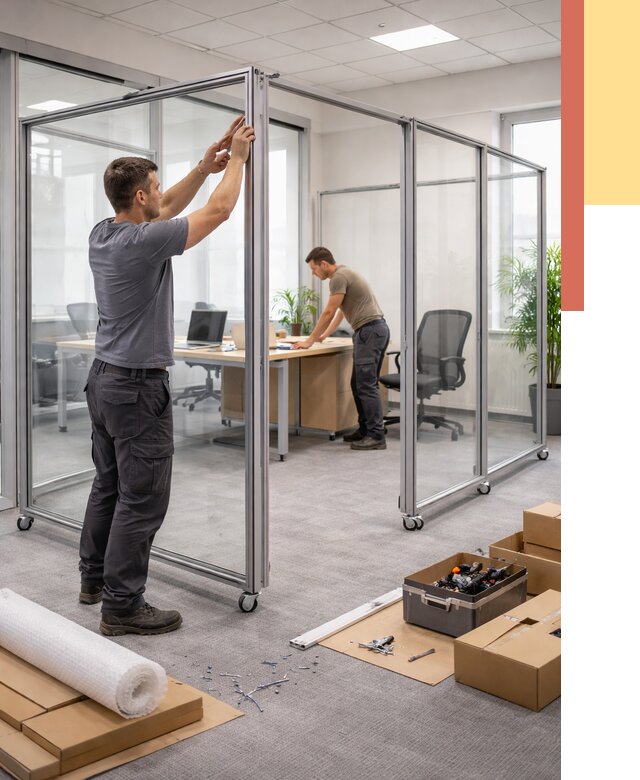 Мобильные офисные перегородки в Югорске от 12764 руб. — установка под ключ | ОТДЕЛОЧНИК-Югр