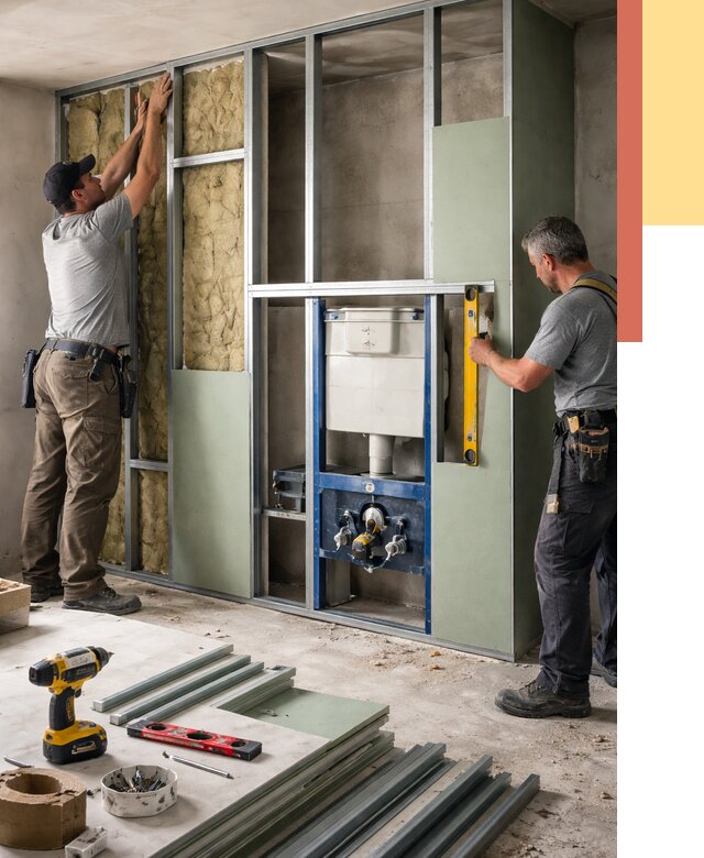 Установка сантехнических перегородок в Югорске от 8679 руб. | ОТДЕЛОЧНИК-Югр