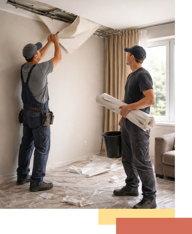 Демонтаж натяжного потолка в Югорске быстро и аккуратно