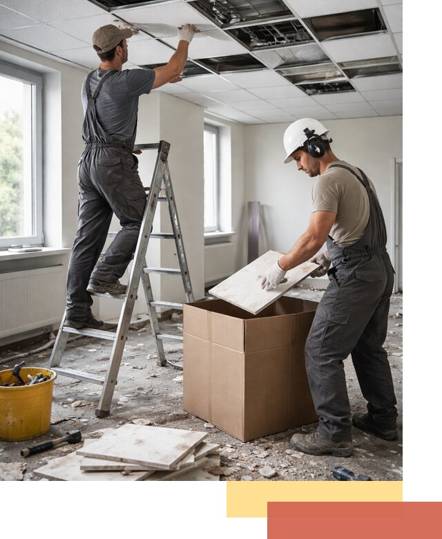 Демонтаж потолочной плитки в Югорске быстро и аккуратно