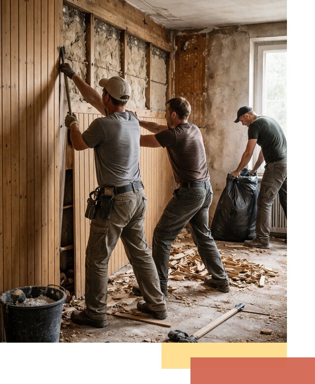 Демонтаж вагонки и вывоз материалов в Югорске