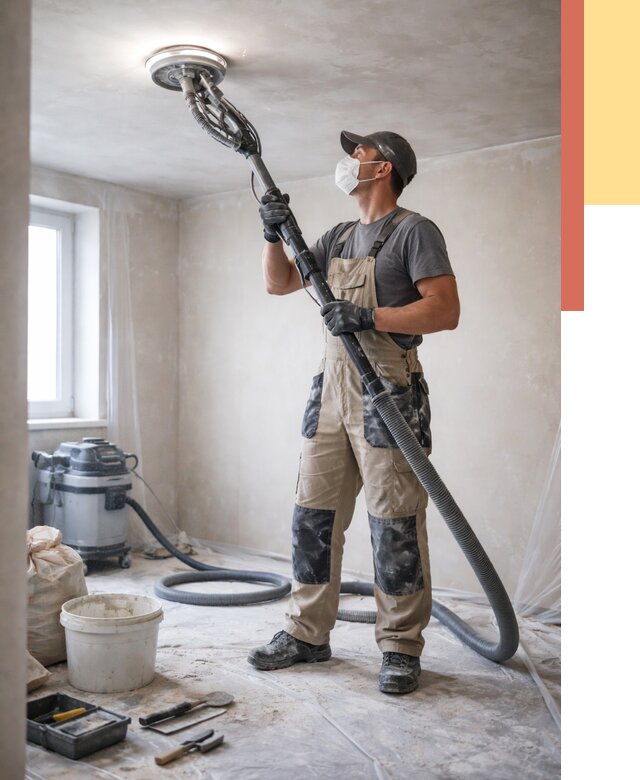 Шлифовка потолка в Югорске от 3574 руб. — услуги шлифования потолка | ОТДЕЛОЧНИК-Югр