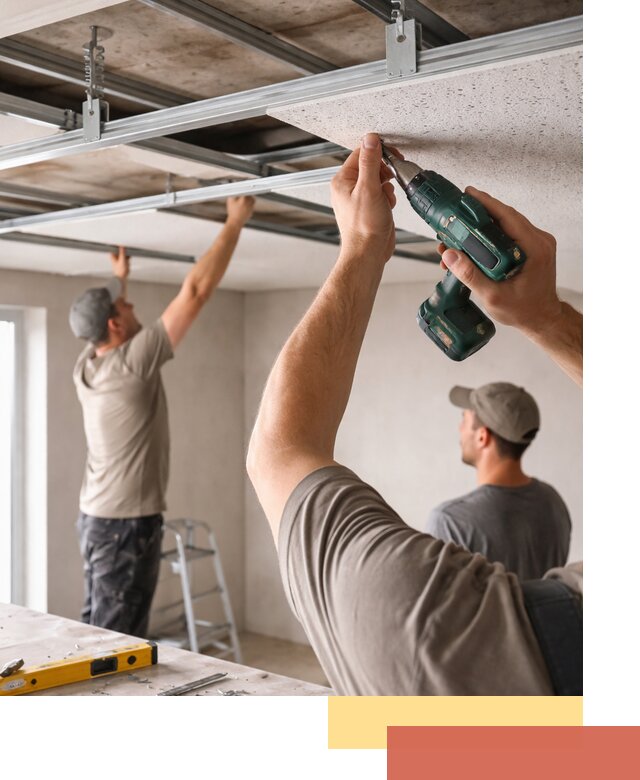 Монтаж акустического потолка в Югорске под ключ