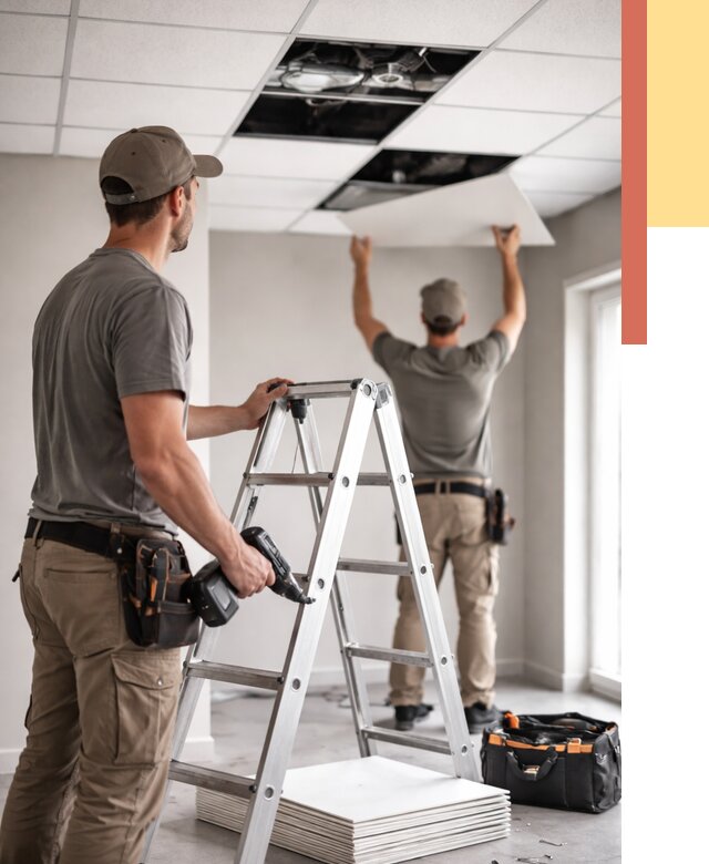 Обслуживание подвесного потолка в Югорске от 3574 руб. — быстро и недорого | ОТДЕЛОЧНИК-Югр