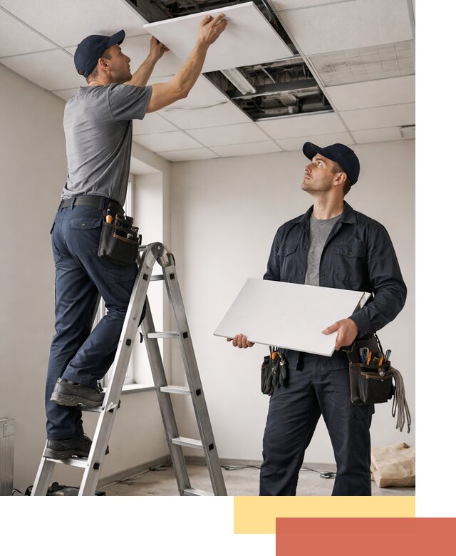 Обслуживание подвесного потолка в Югорске — ремонт и чистка