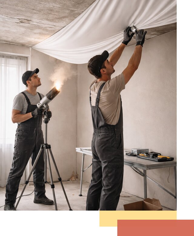 Установка натяжного потолка под ключ в Югорске