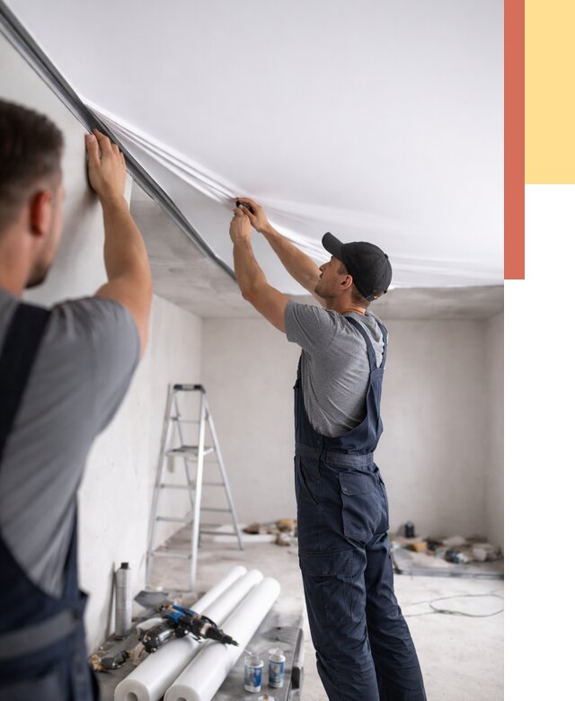 Монтаж матового натяжного потолка в Югорске от 4595 руб./м² — быстро и недорого | ОТДЕЛОЧНИК-Югр