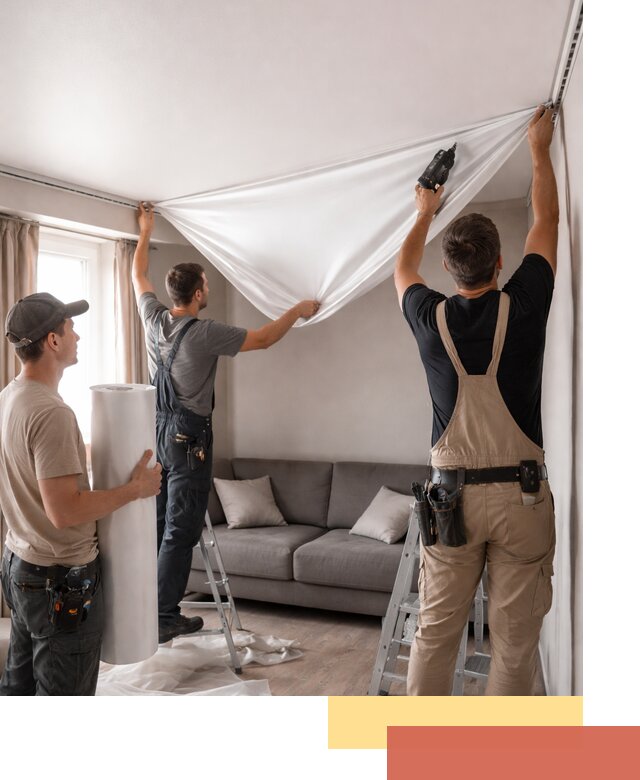 Монтаж сатинового натяжного потолка в Югорске качественно и быстро