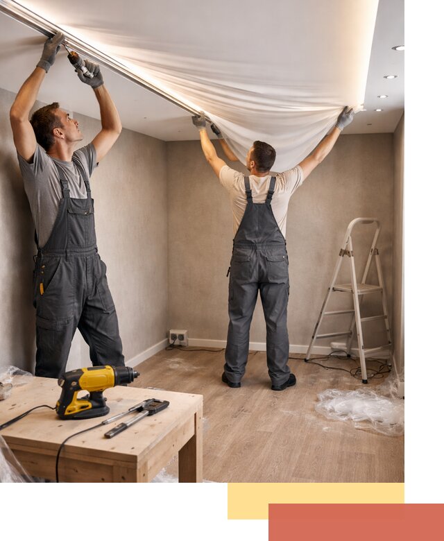 Монтаж натяжного потолка с подсветкой в Югорске цена и сроки