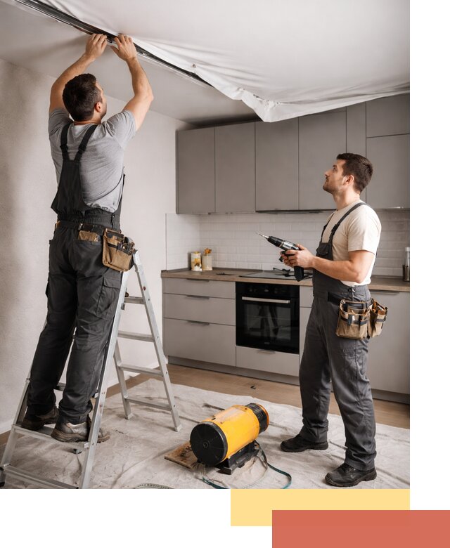 Монтаж натяжного потолка на кухне в Югорске