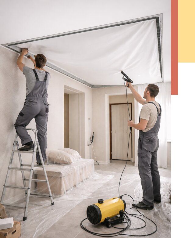 Монтаж натяжного потолка в прихожей в Югорске от 2706 руб. под ключ | ОТДЕЛОЧНИК-Югр