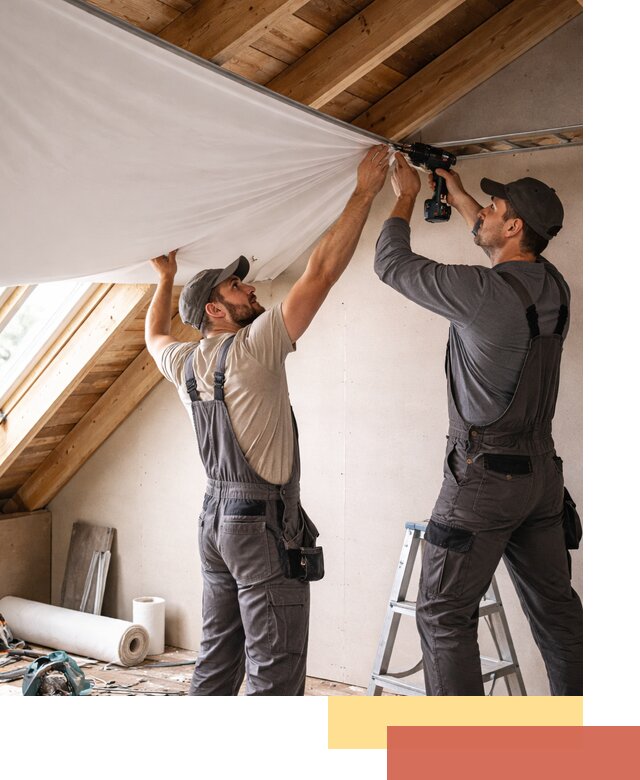 Монтаж натяжного потолка в мансарде в Югорске