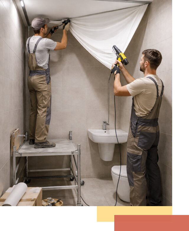 Монтаж натяжного потолка в санузле в Югорске