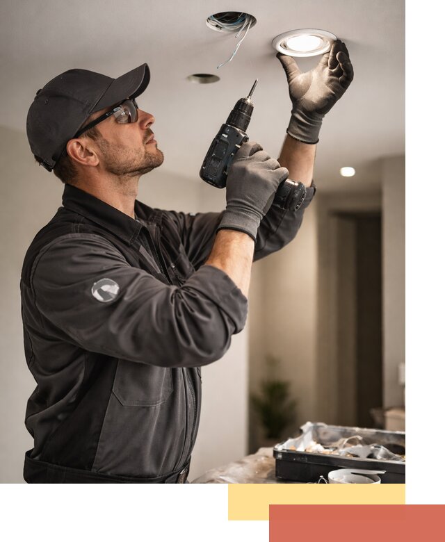 Установка точечных светильников в натяжной потолок в Югорске