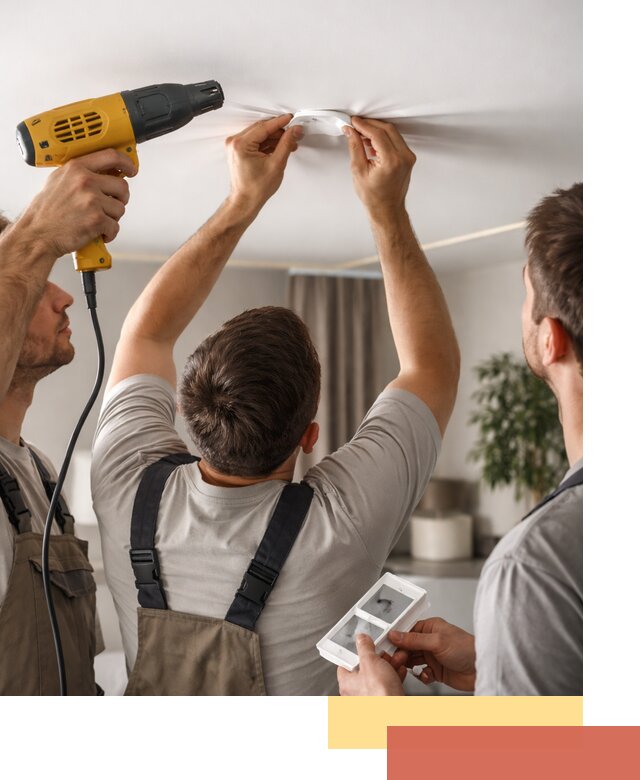 Ремонт прокола полотна натяжного потолка в Югорске