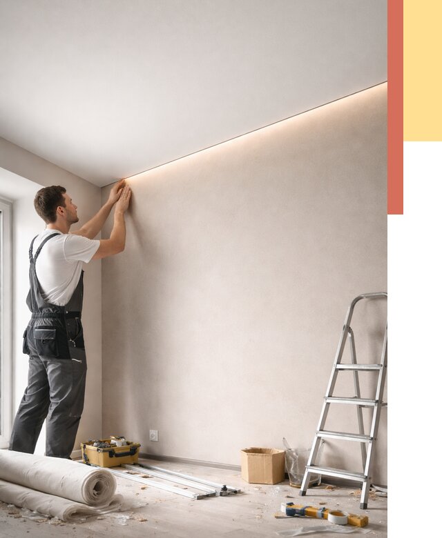 Теневые натяжные потолки в Югорске от 8373 руб. под ключ | ОТДЕЛОЧНИК-Югр