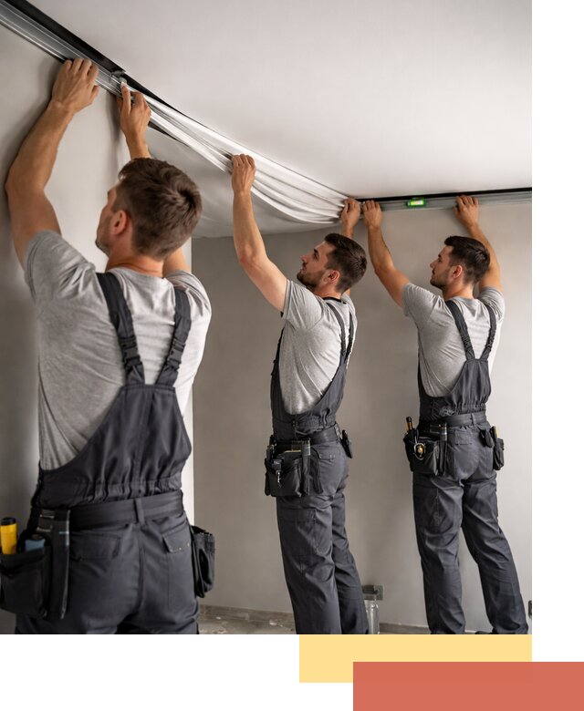 Теневые натяжные потолки в Югорске: монтаж и отделка быстро и качественно