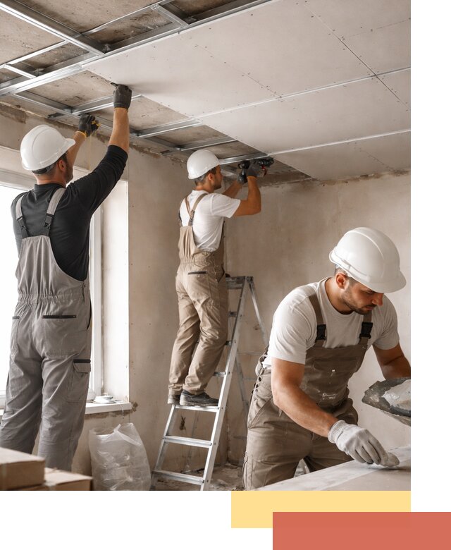 Одноуровневый потолок из гипсокартона в Югорске — монтаж и отделка