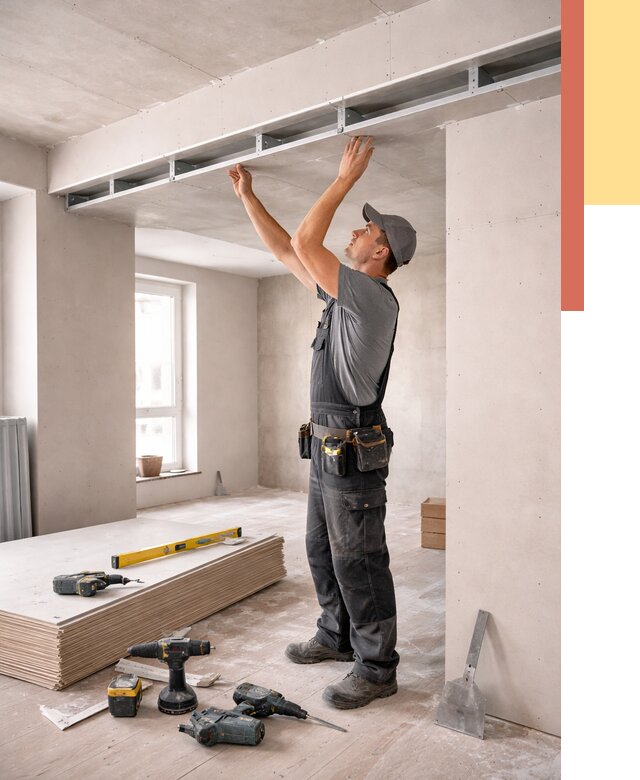 Потолок из гипсокартона с нишей в Югорске от 1276 руб. под ключ | ОТДЕЛОЧНИК-Югр