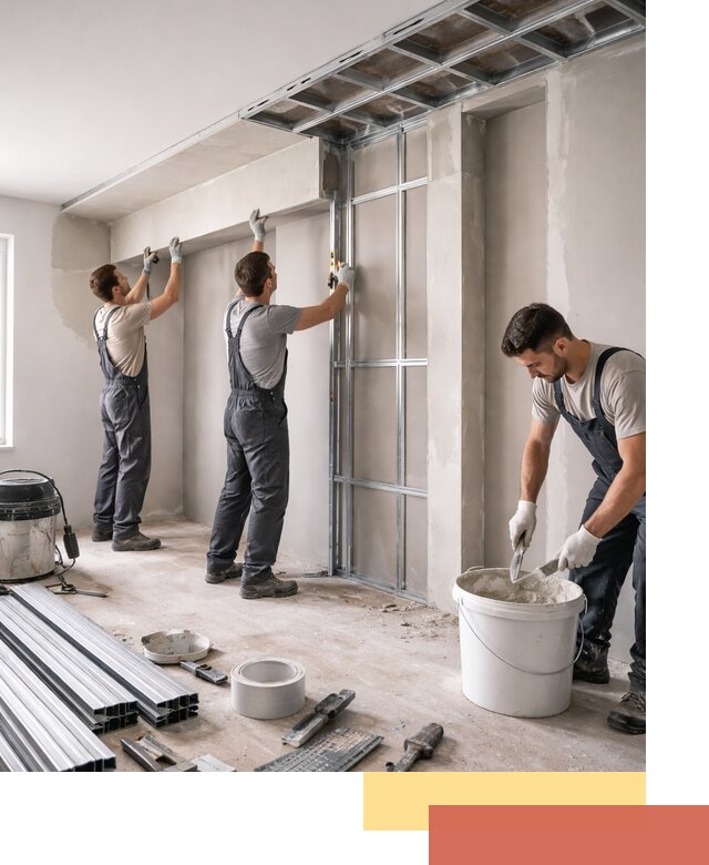 Монтаж потолка из гипсокартона с нишей в Югорске