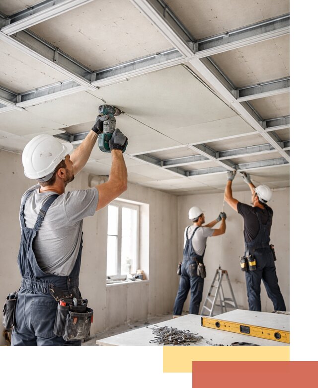 Кессонный потолок из гипсокартона под ключ в Югорске