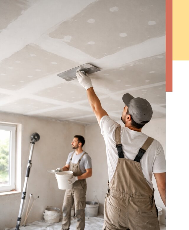 Шпаклевка потолка из гипсокартона в Югорске от 3268 руб./м2 — услуги под ключ | ОТДЕЛОЧНИК-Югр