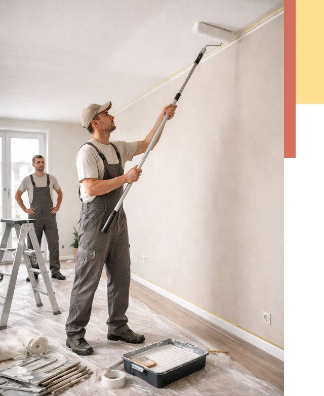 Покраска потолка из гипсокартона в Югорске от 4595 руб./м2 — услуги под ключ | ОТДЕЛОЧНИК-Югр