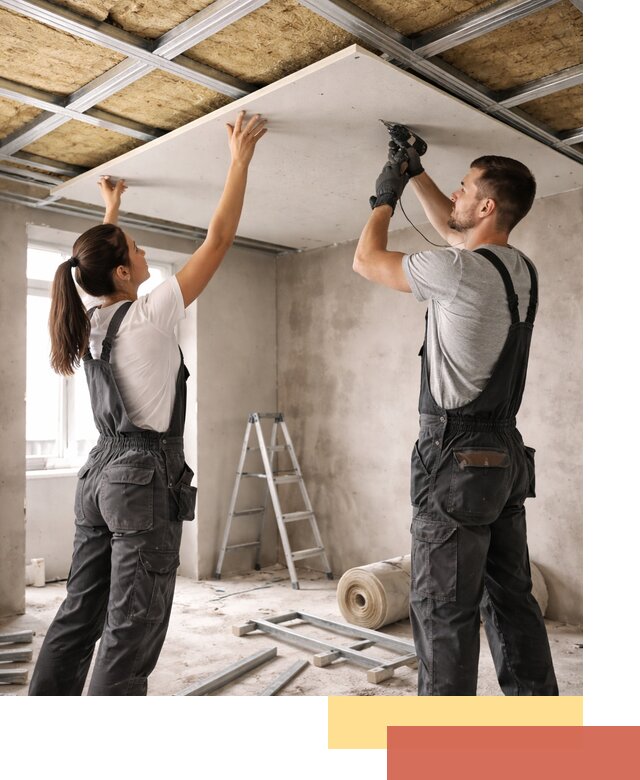 Звукоизоляция потолка из ГКЛ в Югорске профессионально и надежно