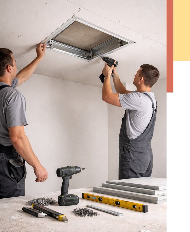 Установка люка в потолок ГКЛ в Югорске от 2553 руб. под ключ | ОТДЕЛОЧНИК-Югр