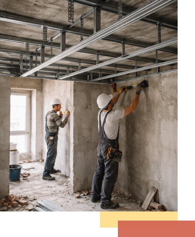 Монтаж каркаса потолка из профильного профиля в Югорске