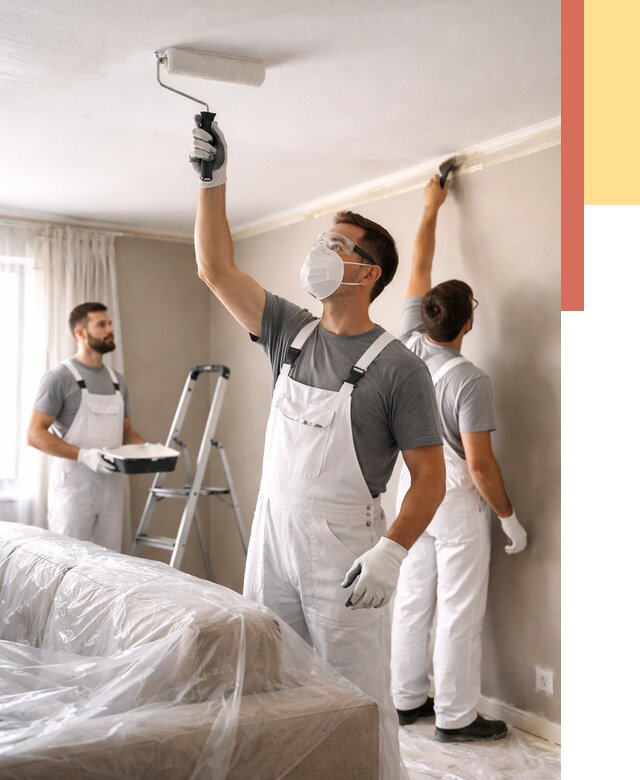 Покраска потолка водоэмельсионной краской в Югорске от 2246 руб/м² — услуги под ключ | ОТДЕЛОЧНИК-Югр