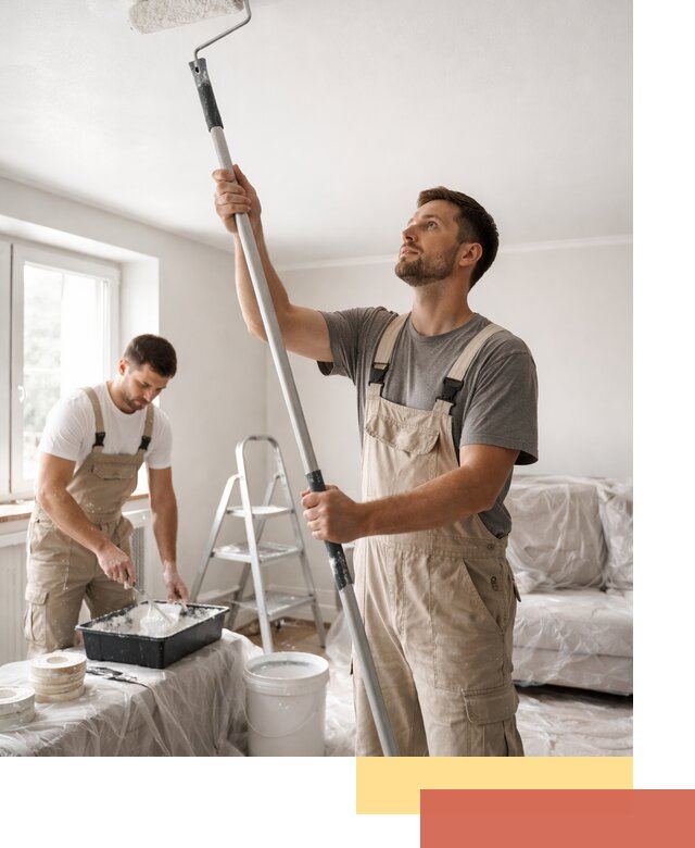 Покраска потолка водоэмульсионной краской в Югорске