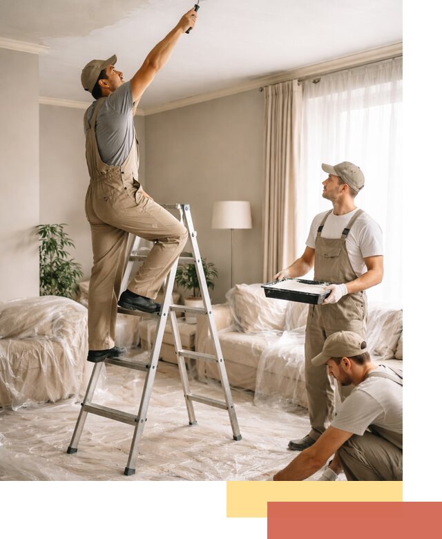 Покраска потолков акриловой краской в Югорске качественно и быстро