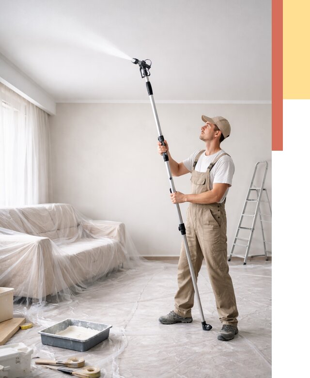 Покраска потолка краскопультом в Югорске от 4595 руб. быстро и недорого | ОТДЕЛОЧНИК-Югр