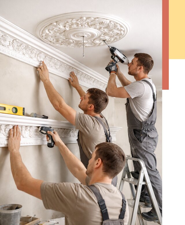 Монтаж лепнины на потолок в Югорске от 3268 руб. быстро и недорого | ОТДЕЛОЧНИК-Югр